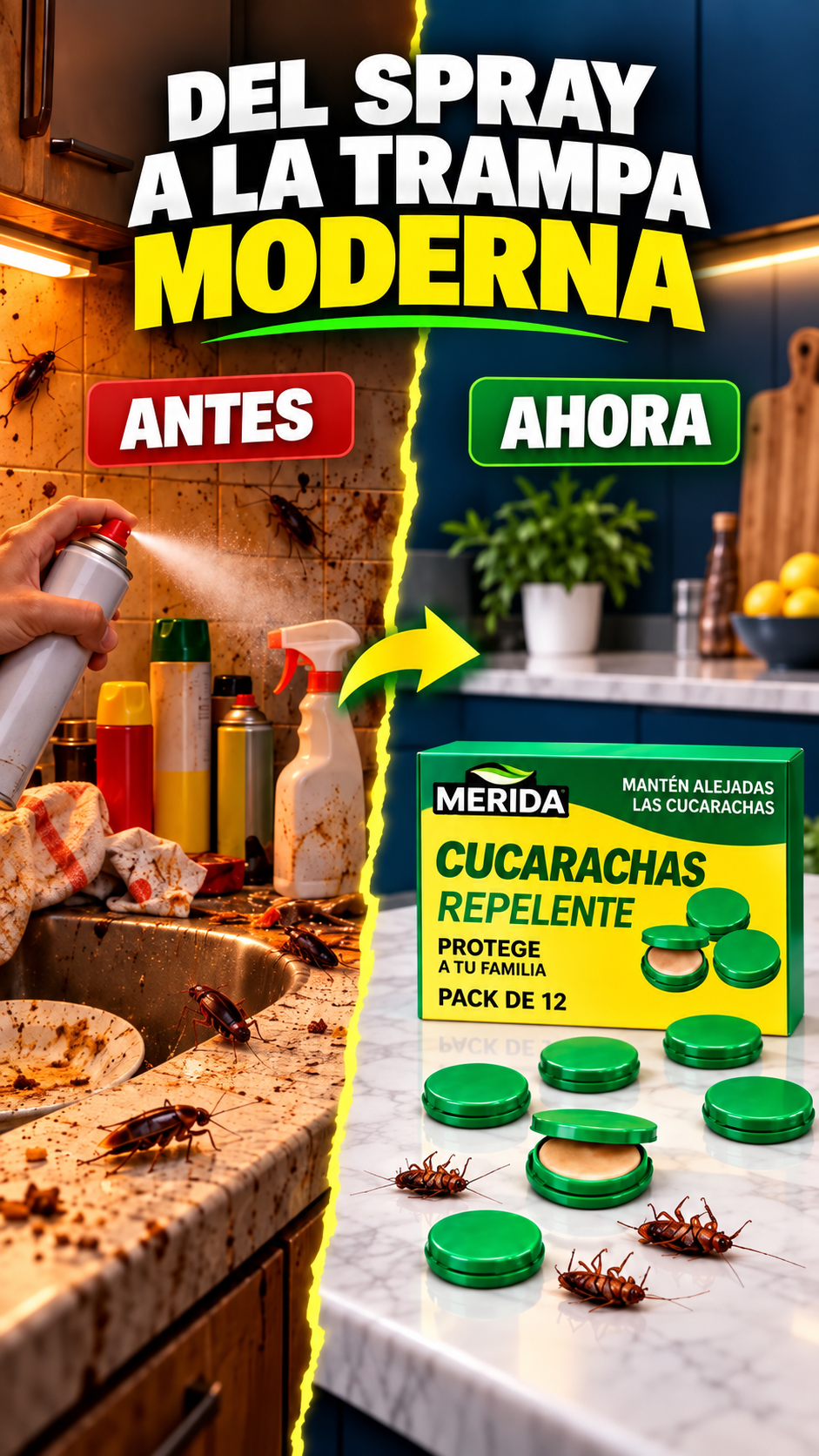 Trampa Mata Cucarachas Merida™ | Acción 24/7