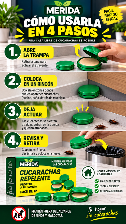 Trampa Mata Cucarachas Merida™ | Acción 24/7